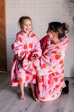 Load image into Gallery viewer, Kids Oversized Hoodie Blanket in Strawberry
