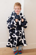 Load image into Gallery viewer, Kids Oversized Hoodie Blanket in Cow
