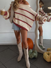 Load image into Gallery viewer, PREORDER: The Fireside Stripe Knit Sweater 8.3.26
