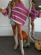 Load image into Gallery viewer, PREORDER: The Fireside Stripe Knit Sweater 8.3.26
