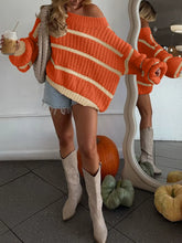 Load image into Gallery viewer, PREORDER: The Fireside Stripe Knit Sweater 8.3.26
