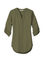 Load image into Gallery viewer, Scentsy Embroidered 3/4-Sleeve Tunic Blouse
