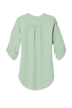 Load image into Gallery viewer, Scentsy Embroidered 3/4-Sleeve Tunic Blouse
