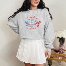 Load image into Gallery viewer, Land of the Free, Because of the Brave Graphic Sweatshirt
