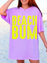 Load image into Gallery viewer, Beach Bum in Purple Graphic Tee

