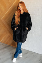 Load image into Gallery viewer, Oversized Velour Blanket Hoodie in Black
