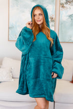 Load image into Gallery viewer, Oversized Velour Blanket Hoodie in Green
