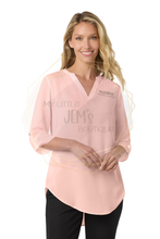 Load image into Gallery viewer, Scentsy Embroidered 3/4-Sleeve Tunic Blouse
