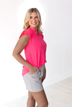 Load image into Gallery viewer, The Nicole V-Neck Top, Neon Pink
