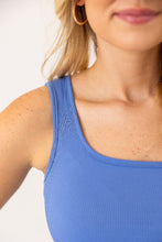 Load image into Gallery viewer, Bella Square Neck Rib Knit Tank Top, Blue
