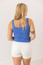 Load image into Gallery viewer, Bella Square Neck Rib Knit Tank Top, Blue

