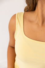 Load image into Gallery viewer, Bella Square Neck Rib Knit Tank Top, Yellow
