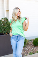 Load image into Gallery viewer, The Nicole V-Neck Top, Lime Green

