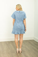 Load image into Gallery viewer, Chambray Dress with Wide Collar
