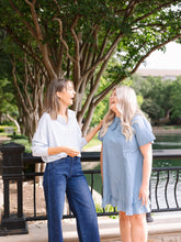 Load image into Gallery viewer, Chambray Dress with Wide Collar
