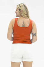 Load image into Gallery viewer, Bella Square Neck Rib Knit Tank Top, Orange
