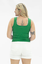 Load image into Gallery viewer, Bella Square Neck Rib Knit Tank Top, Kelly Green
