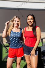 Load image into Gallery viewer, Bella Square Neck Rib Knit Tank Top, Navy Stars
