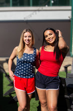 Load image into Gallery viewer, Bella Square Neck Rib Knit Tank Top, Navy Stars
