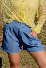 Load image into Gallery viewer, Trouser Shorts, Chambray
