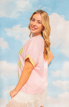 Load image into Gallery viewer, Sequin Easter Eggs on Pink Top
