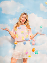 Load image into Gallery viewer, Sequin Easter Eggs on Pink Top
