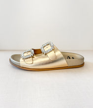 Load image into Gallery viewer, Stellar Rhinestone Buckle Slides in Gold

