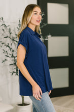 Load image into Gallery viewer, Sea You Soon Collared Top in Navy
