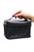 Load image into Gallery viewer, Subtly Checked Cosmetic Bags set of 4 in Black
