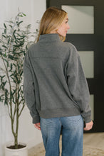 Load image into Gallery viewer, Sweater Weather Half Zip High Neck Pullover in Charcoal
