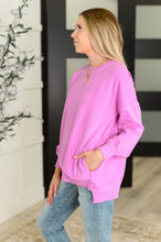 Load image into Gallery viewer, Talk Cozy to Me Stepped Hem Pullover in Bright Mauve
