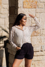 Load image into Gallery viewer, Trouser Shorts, Black Linen
