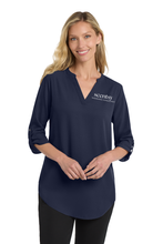 Load image into Gallery viewer, Scentsy Embroidered 3/4-Sleeve Tunic Blouse
