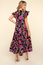 Load image into Gallery viewer, Haptics Ruffled Printed Round Neck Cap Sleeve Dress
