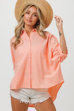 Load image into Gallery viewer, BiBi Plaid Button Up Dolman Sleeve Shirt
