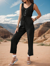 Load image into Gallery viewer, Tied Sleeveless Jumpsuit with Pockets
