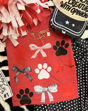Load image into Gallery viewer, RED PAWS &amp; BOWS TEE

