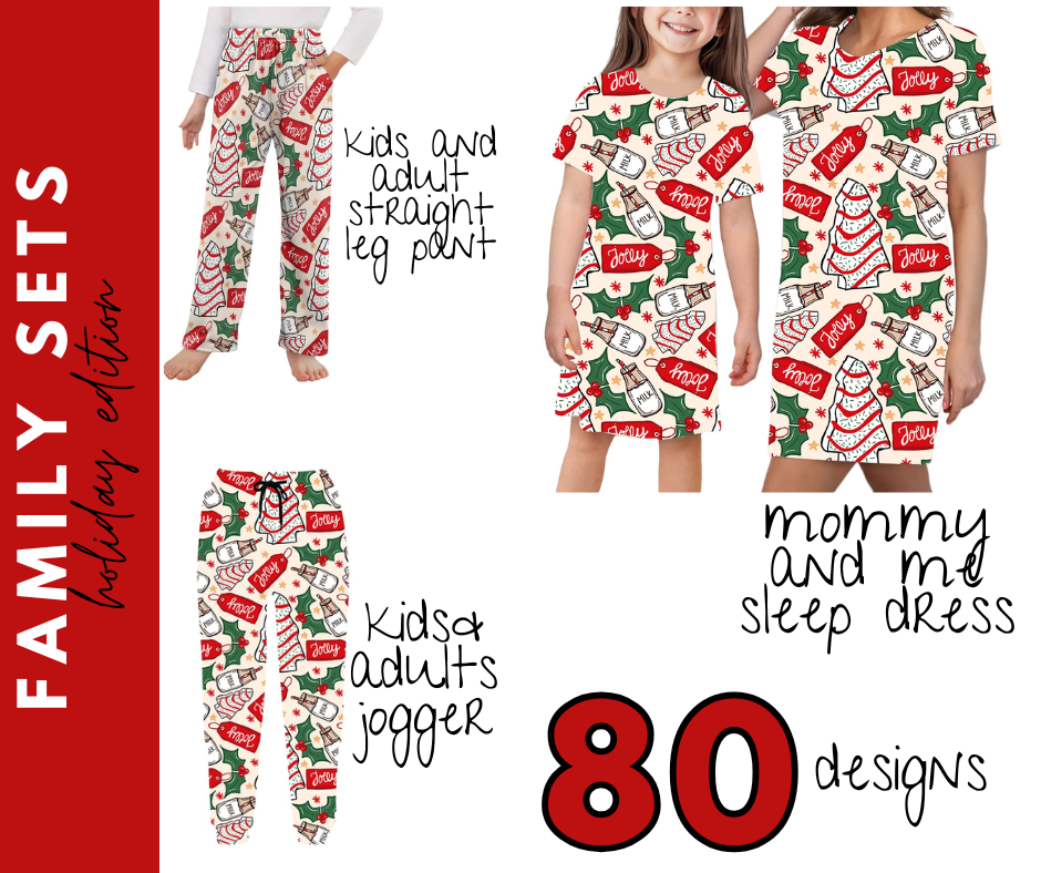 PREORDER:  joggers/ STRIAGHT LEG PANT CHRISTMAS PRINT 10.13.25