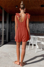 Load image into Gallery viewer, Full Size Scoop Neck Tie Shoulder Romper
