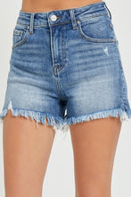 Load image into Gallery viewer, RISEN Full Size High Rise Raw Hem Denim Shorts
