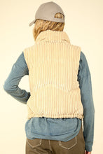 Load image into Gallery viewer, VERY J Zip Up Padded Corduroy Puffer Vest
