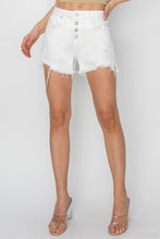 Load image into Gallery viewer, RISEN Button Fly Frayed Hem Denim Shorts
