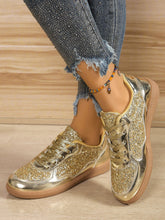 Load image into Gallery viewer, Sequin PU Leather Flat Sneakers
