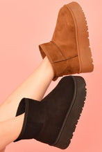 Load image into Gallery viewer, WILD DIVA Suede Round Toe Platform Booties
