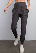 Load image into Gallery viewer, Rib Brushed Full Length Jogger Pant in Black
