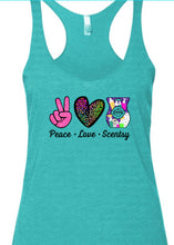 Load image into Gallery viewer, Peace love SCENTSY tanks
