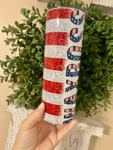 Load image into Gallery viewer, Wax boss/babe red white and blue tumbler
