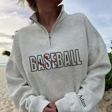 Load image into Gallery viewer, Embroidered Sports Quart-Zip Sweatshirt
