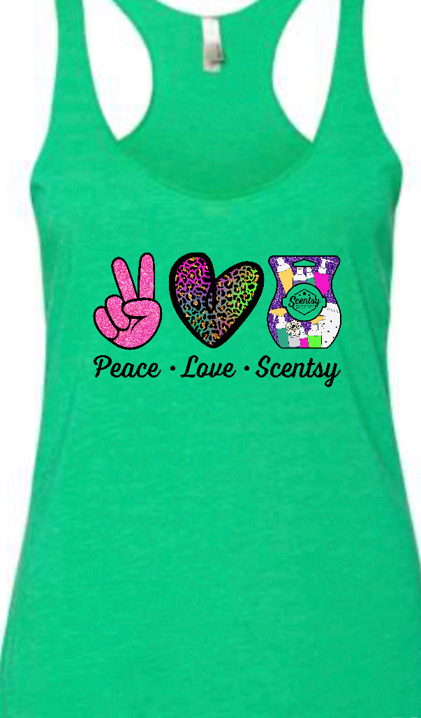 Peace love SCENTSY tanks