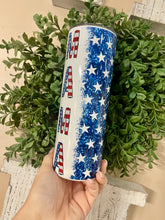 Load image into Gallery viewer, Mama/mini red white and blue tumbler
